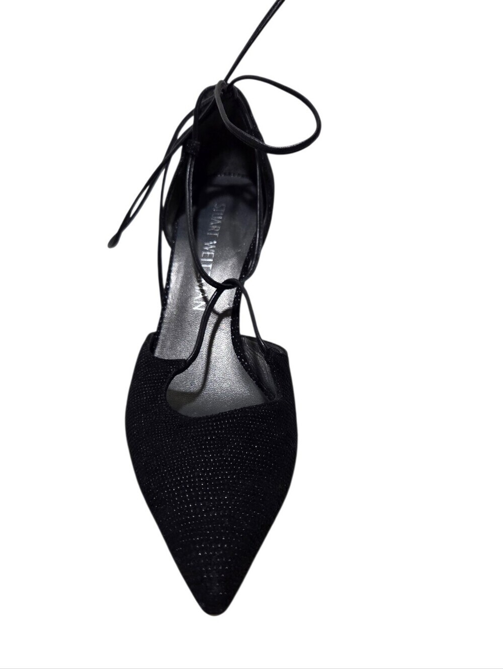 Stuart Weitzman Pryrite Crystal Lace-Up Stiletto Heels Black Size 5 - Picture 6 of 13